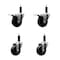 Service Caster 3.5'' Soft Rubber Swivel 1'' Expanding Stem Caster Set 2 Total Lock Brakes, 4PK SCC-EXTTL20S3514-SRS-2-S-2-1 - alternate 1